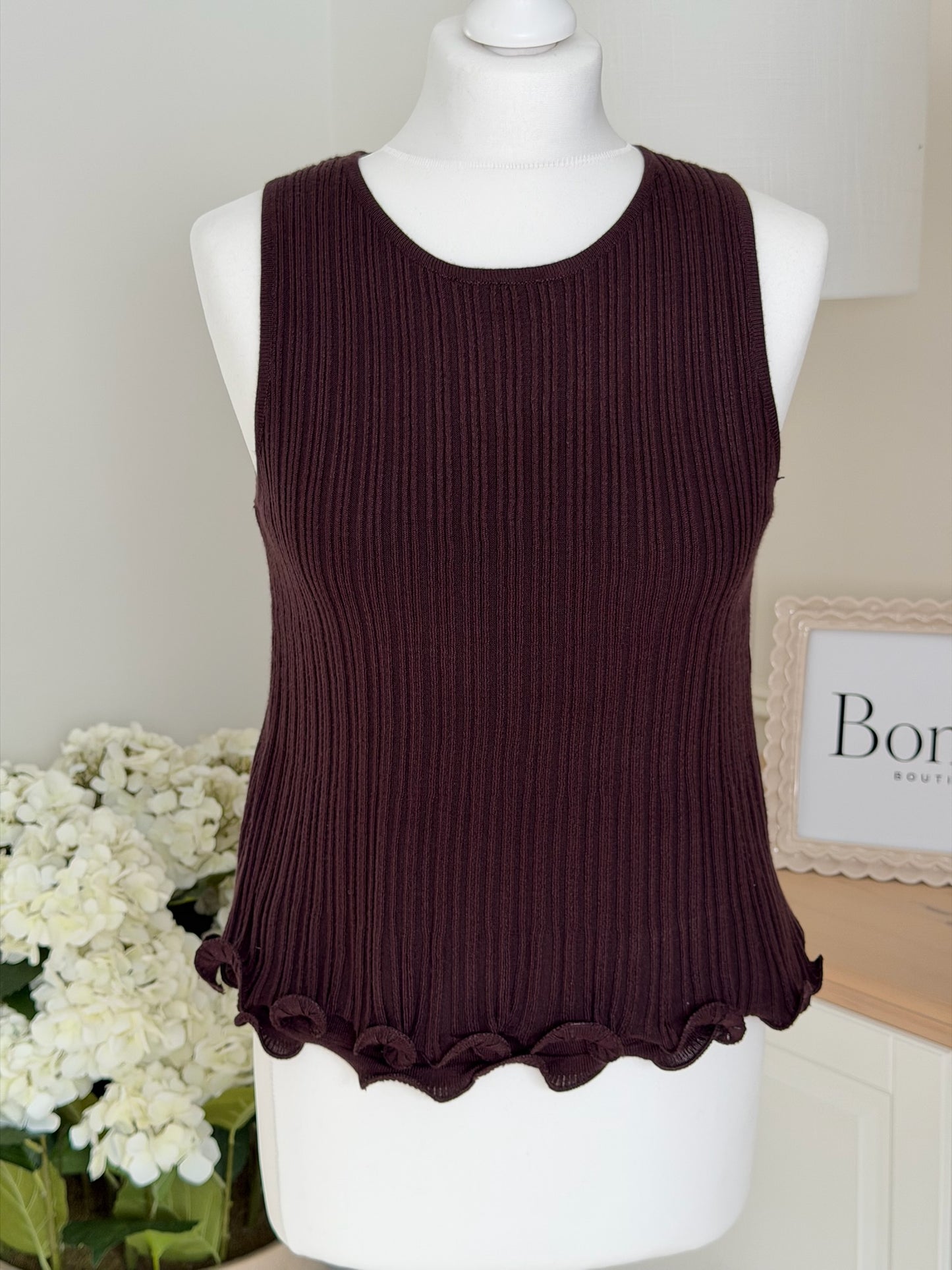 Ruffle Hem Knitted Top