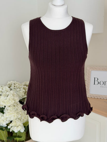Ruffle Hem Knitted Top