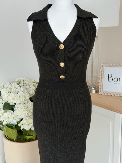 Glitter Button Dress