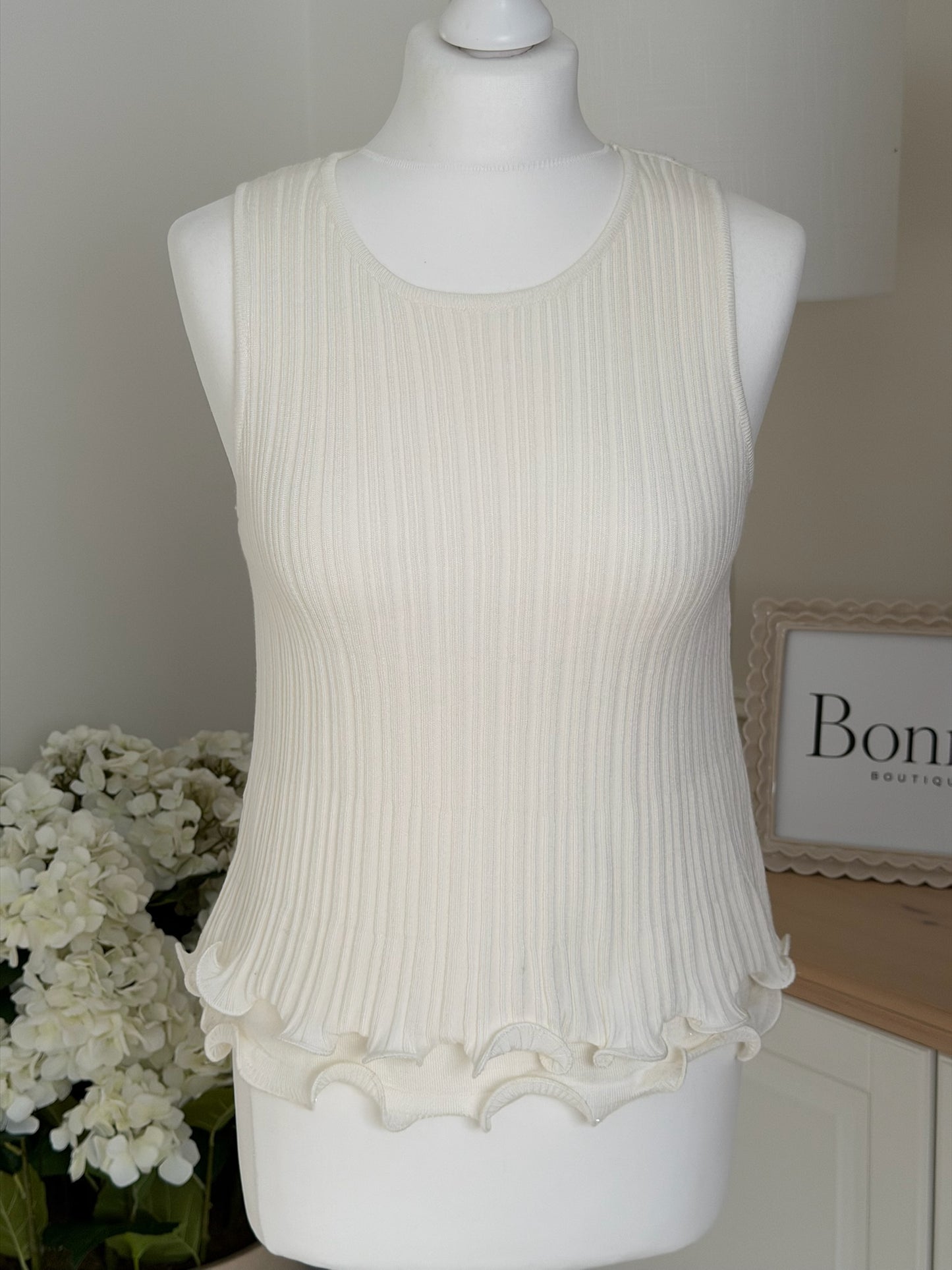 Ruffle Hem Knitted Top