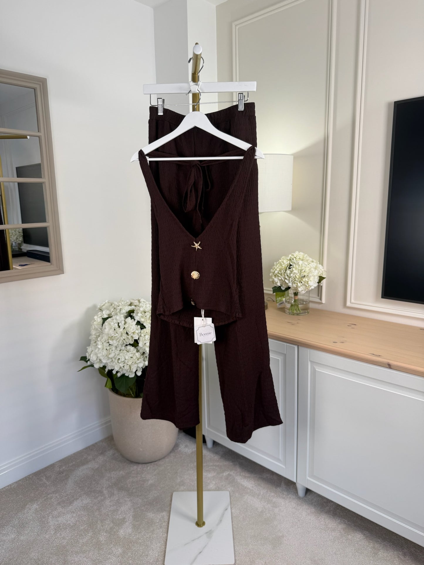 Crinkle Halter Neck Co-ord