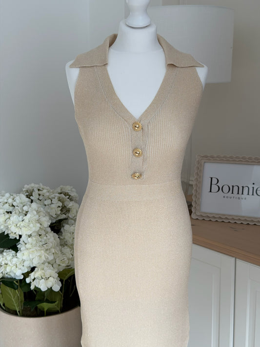 Glitter Button Dress
