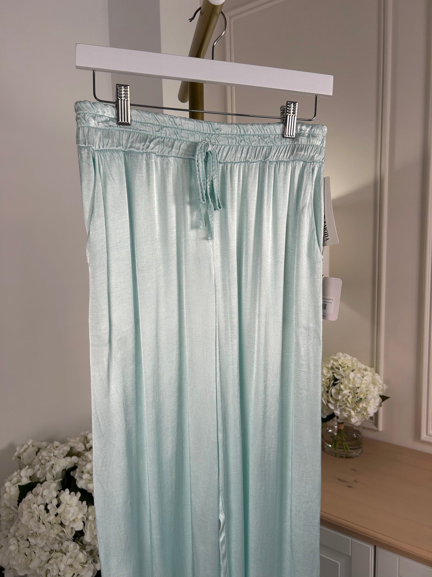 Turquoise Silk Trousers