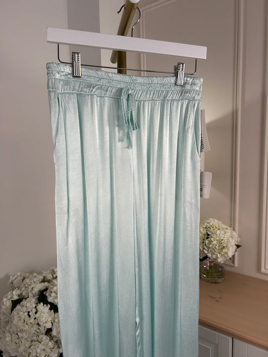 Turquoise Silk Trousers