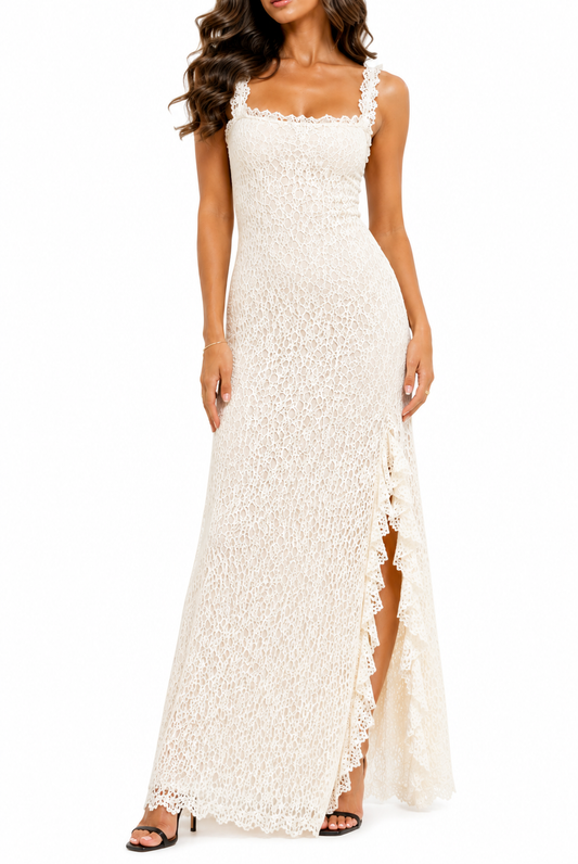 Ruffle Lace Maxi Dress