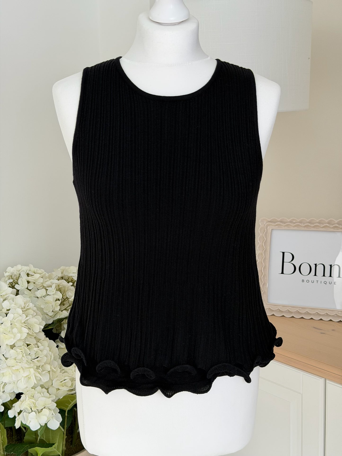 Ruffle Hem Knitted Top