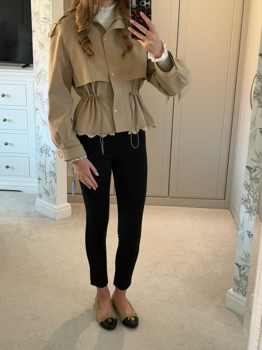 Gold Button Lace Detail Jacket