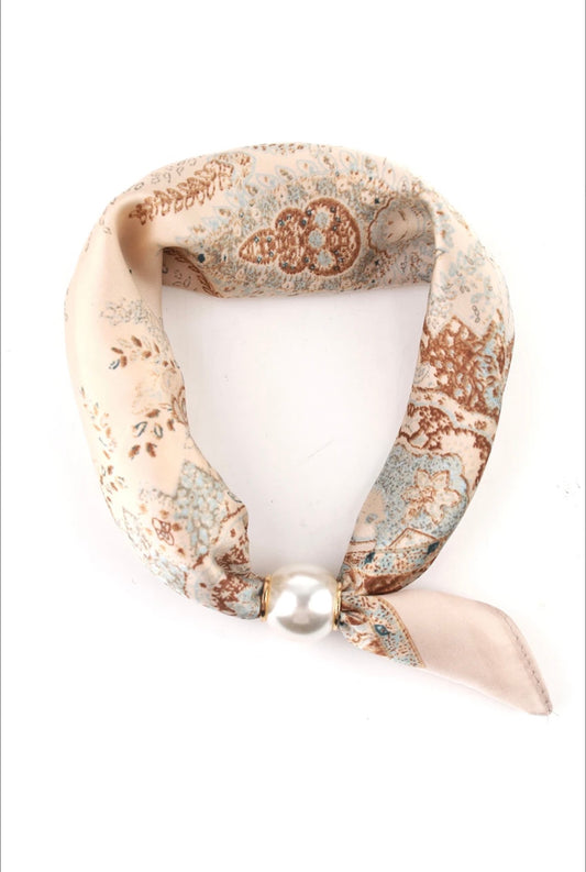 Pearl Detail Paisley Scarf