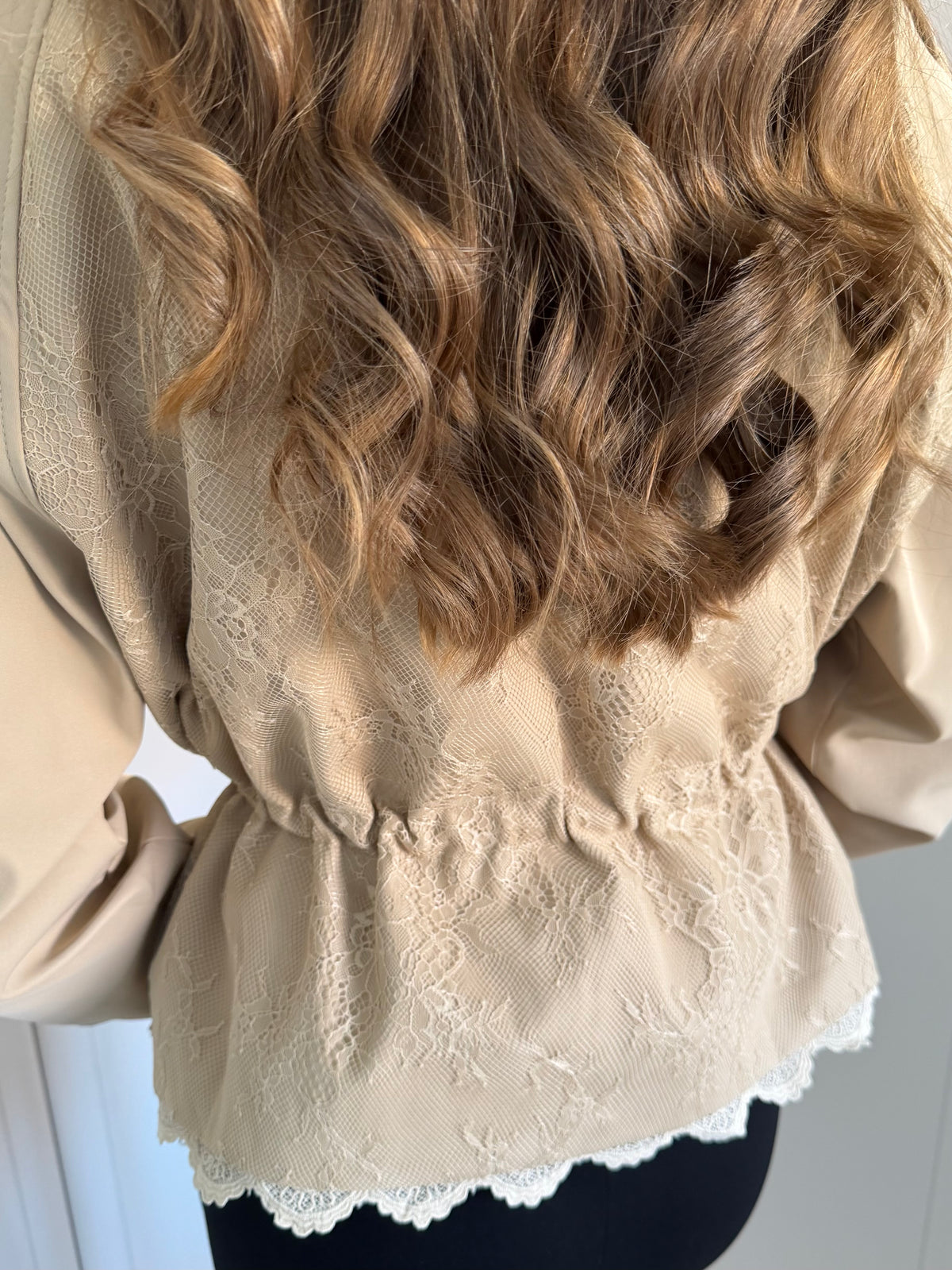 Gold Button Lace Detail Jacket
