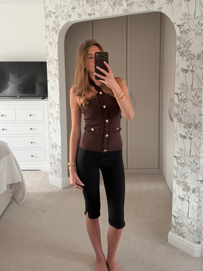 Fine Knit Ruffle Halter Neck