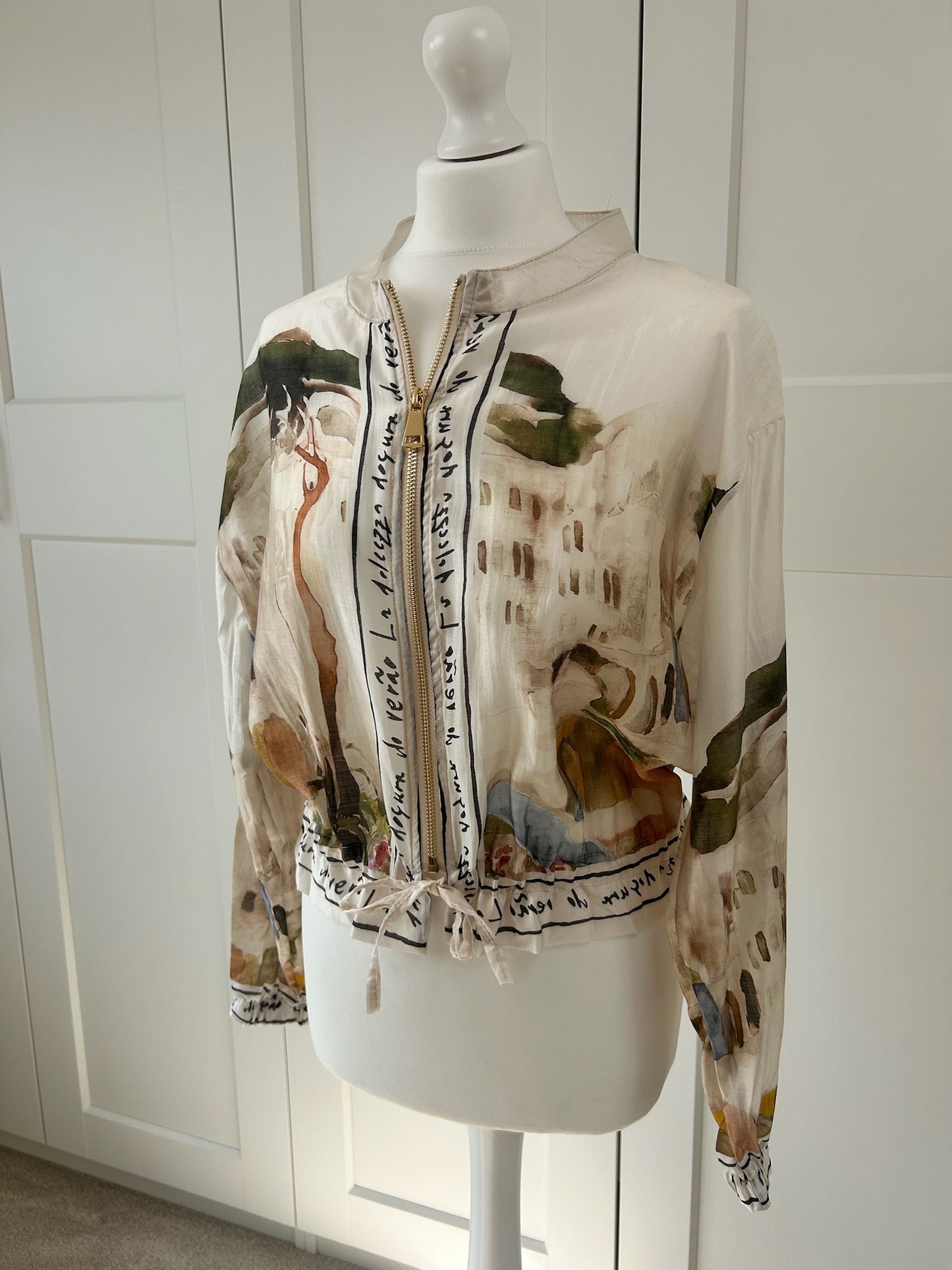 Scenery Script Bomber Jacket