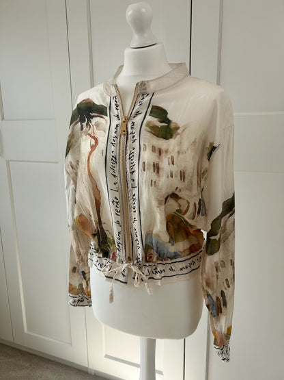 Scenery Script Bomber Jacket