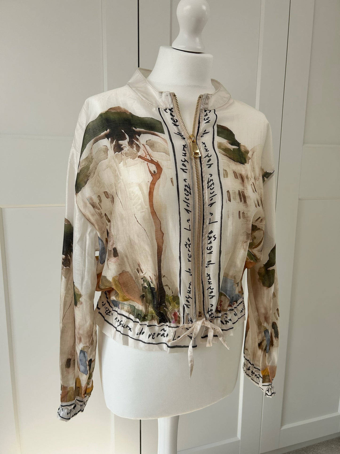 Scenery Script Bomber Jacket