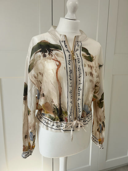 Scenery Script Bomber Jacket