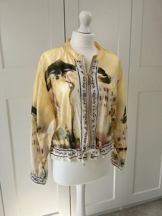 Scenery Script Bomber Jacket