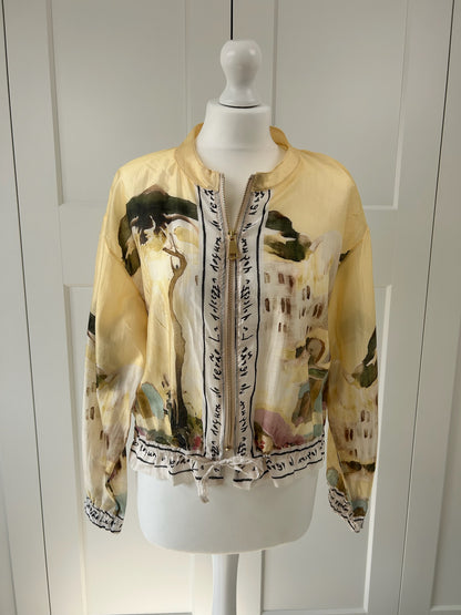 Scenery Script Bomber Jacket