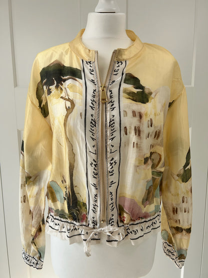 Scenery Script Bomber Jacket
