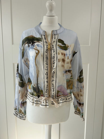 Scenery Script Bomber Jacket