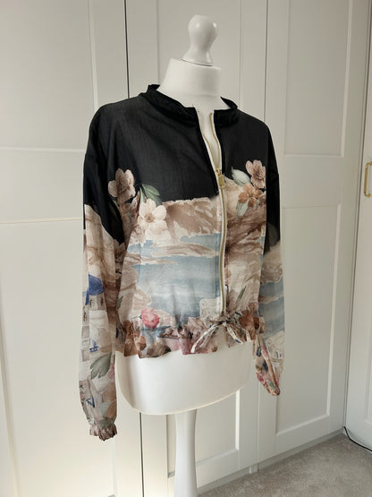 Floral Scenery Bomber Jacket