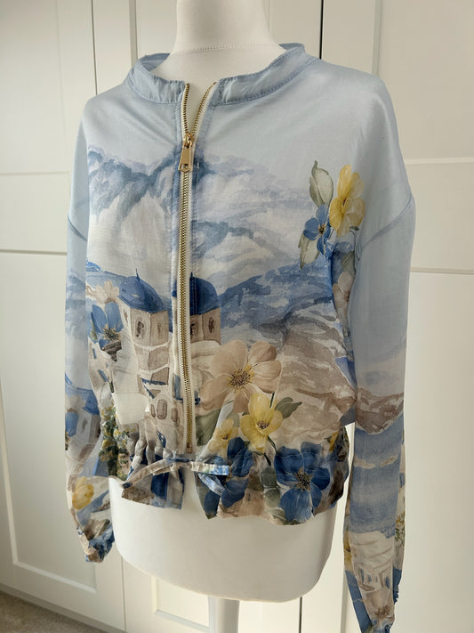Floral Scenery Bomber Jacket