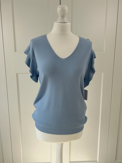 Fine Knit Ruffle Sleeves Top