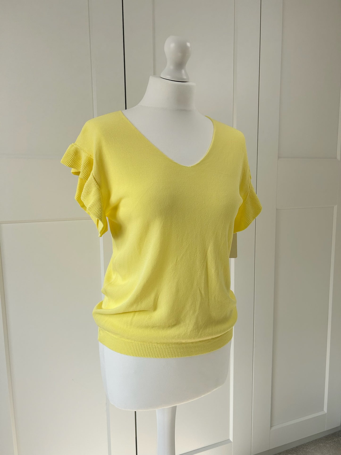 Fine Knit Ruffle Sleeves Top