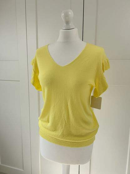 Fine Knit Ruffle Sleeves Top