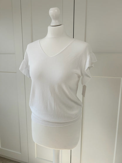 Fine Knit Ruffle Sleeves Top