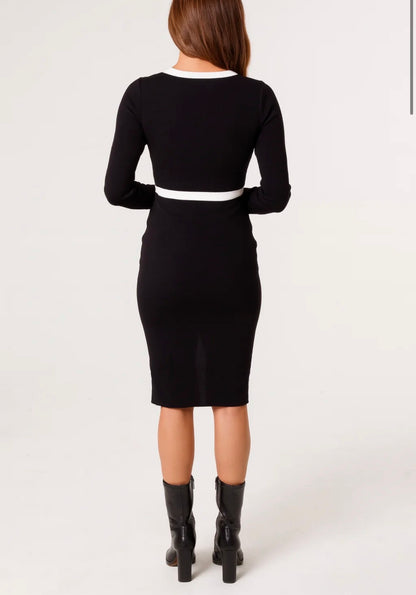 Bow Detail Fine Knit Dress