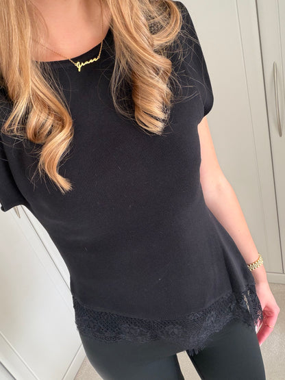 Asymetric Lace Knit Top