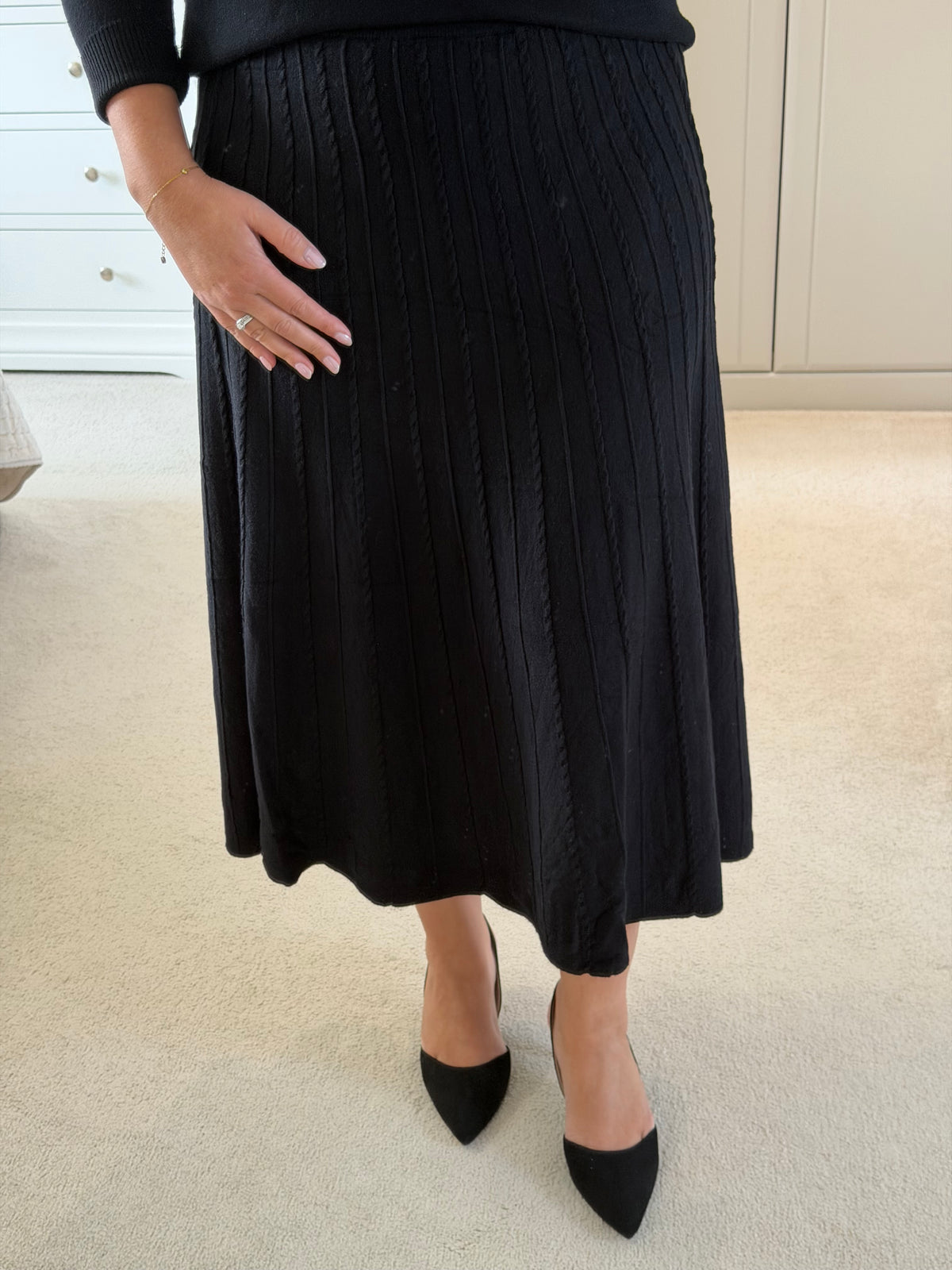 Cable Detail Knit Skirt