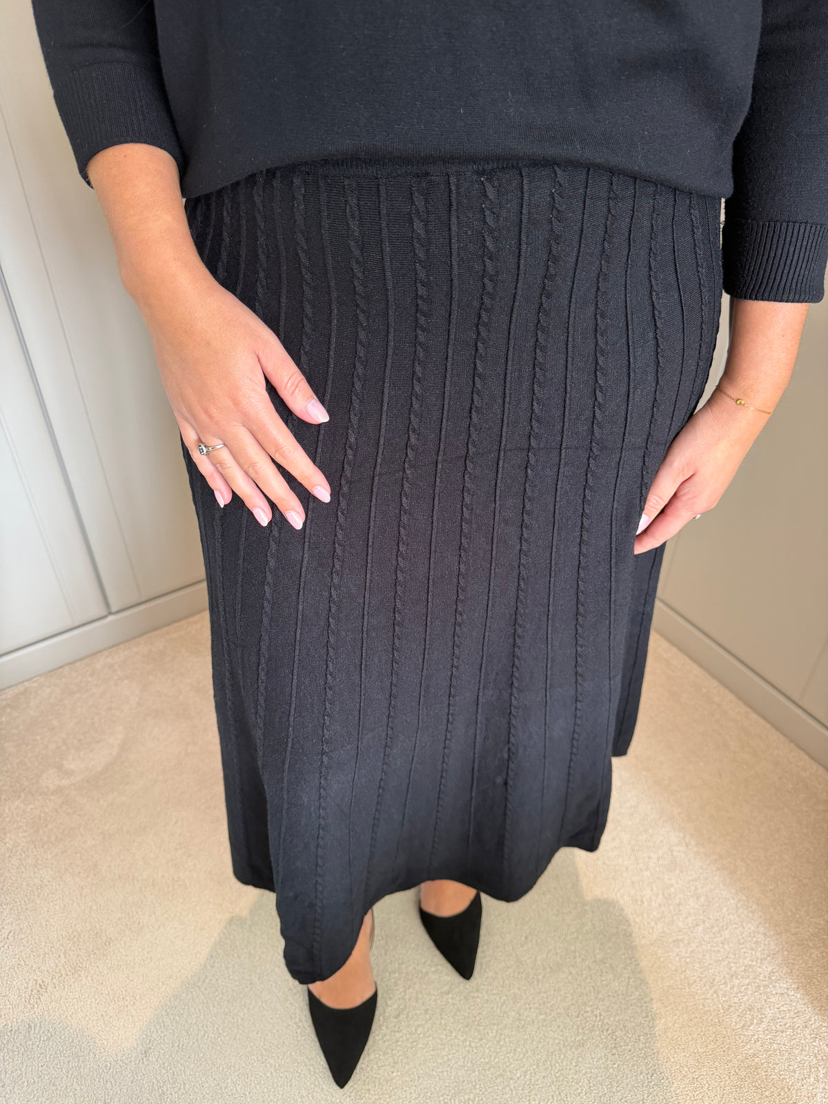 Cable Detail Knit Skirt