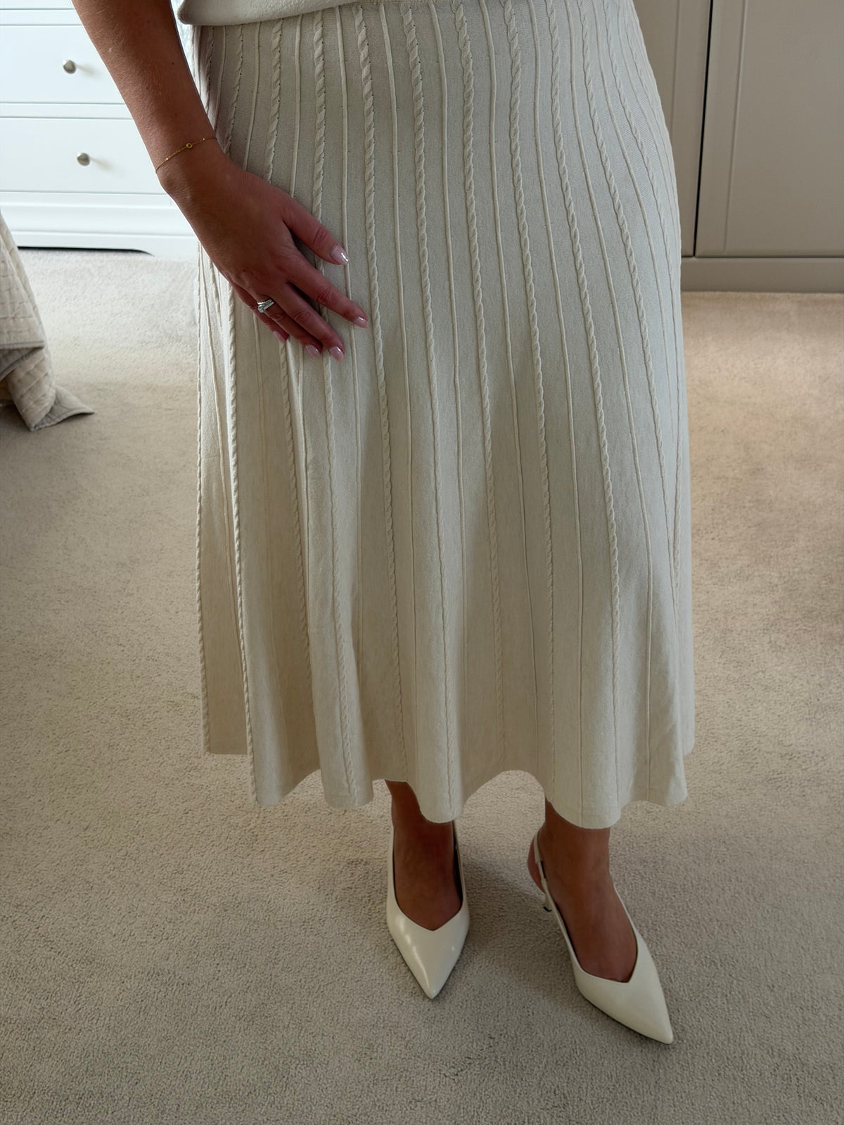 Cable Detail Knit Skirt