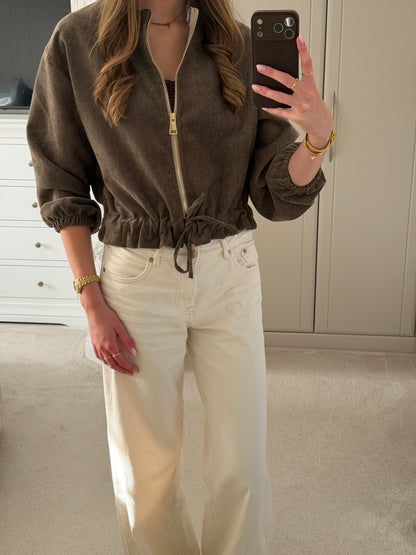 Gold Detail Chenille Bomber Jacket