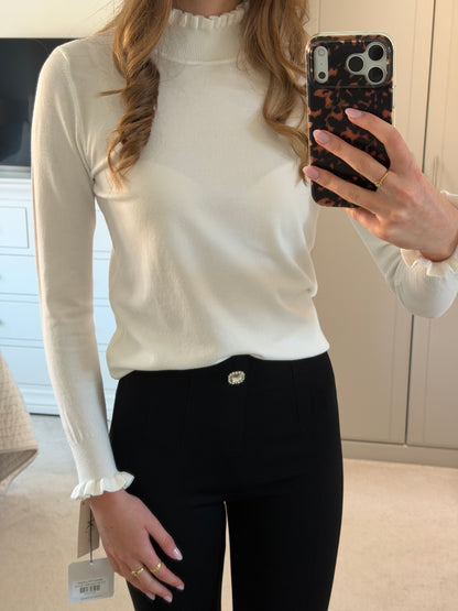 White Frill Jumper