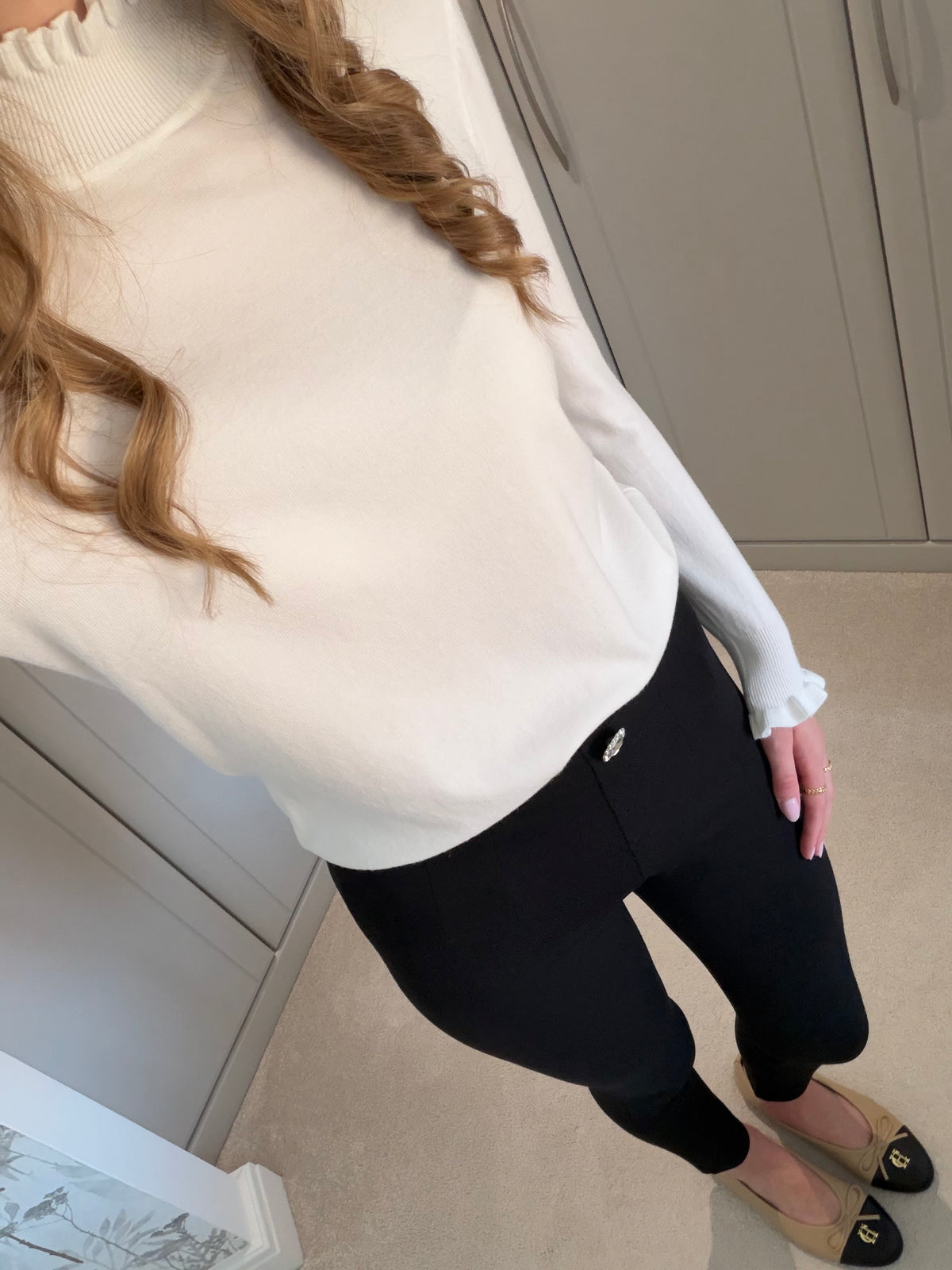 White Frill Jumper