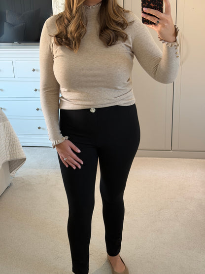 Gold Button Frill Jumper