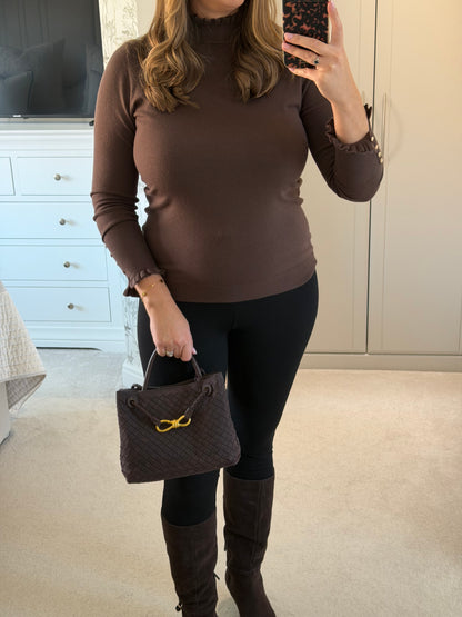 Gold Button Frill Jumper