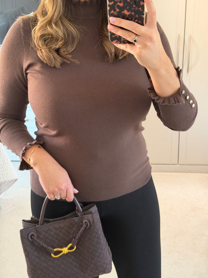 Gold Button Frill Jumper