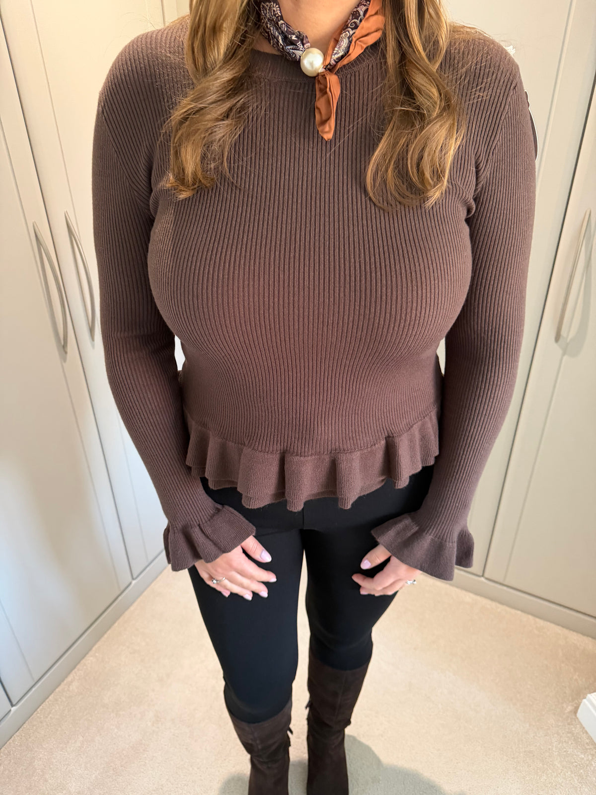 Frill Scarf Jumper