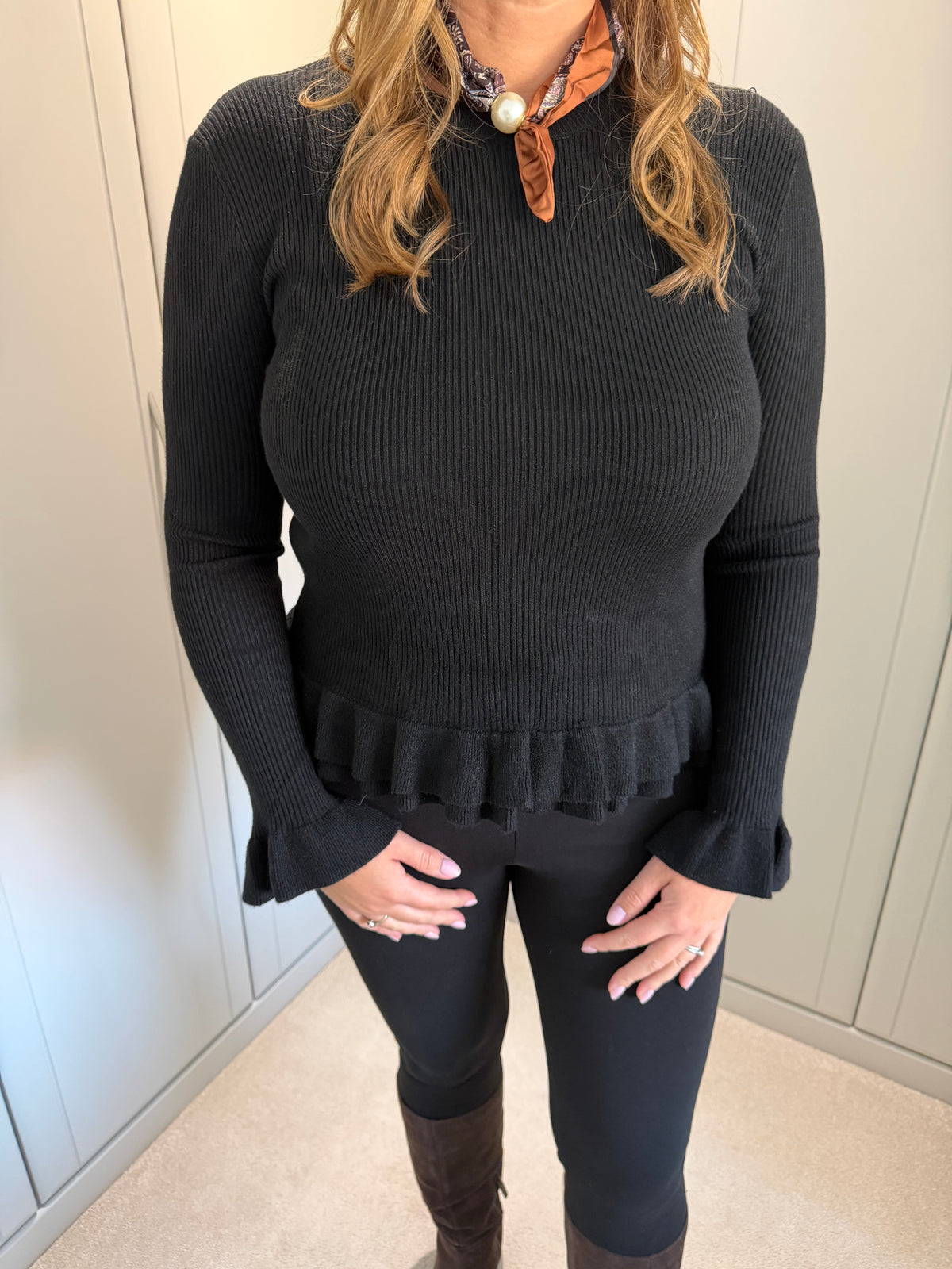 Frill Scarf Jumper