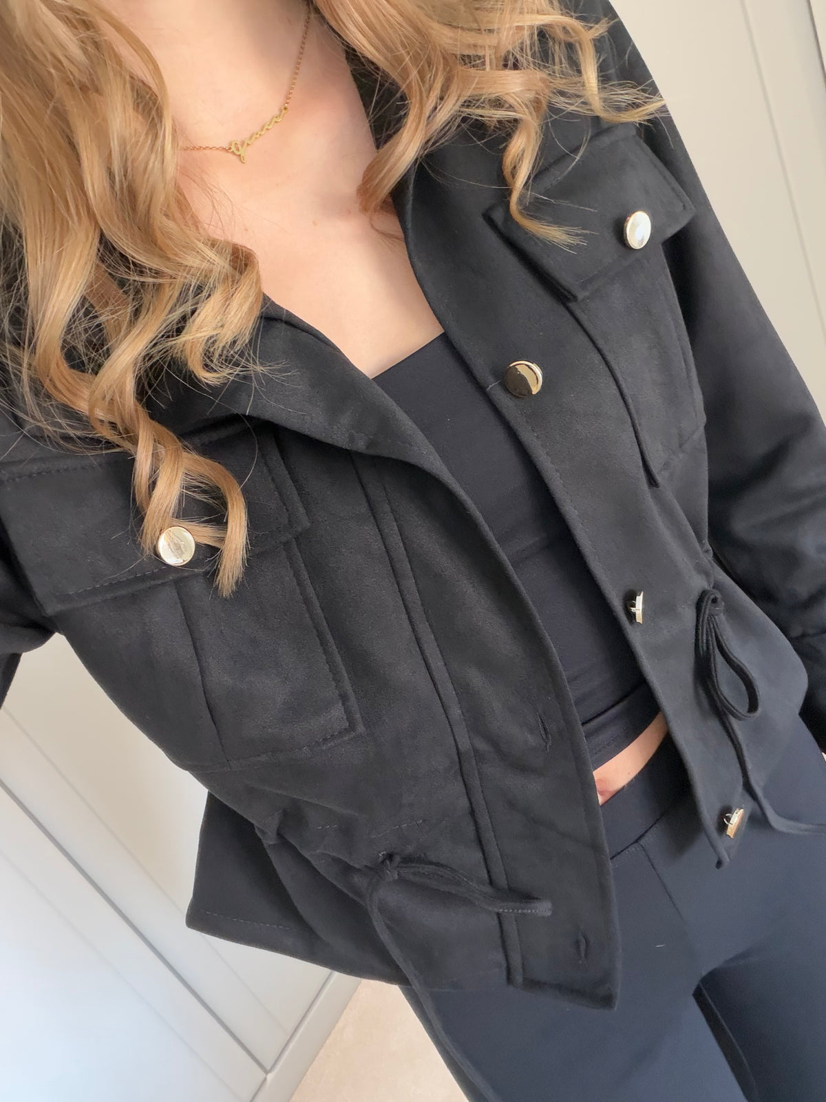 Faux Suede Lightweight Jacket