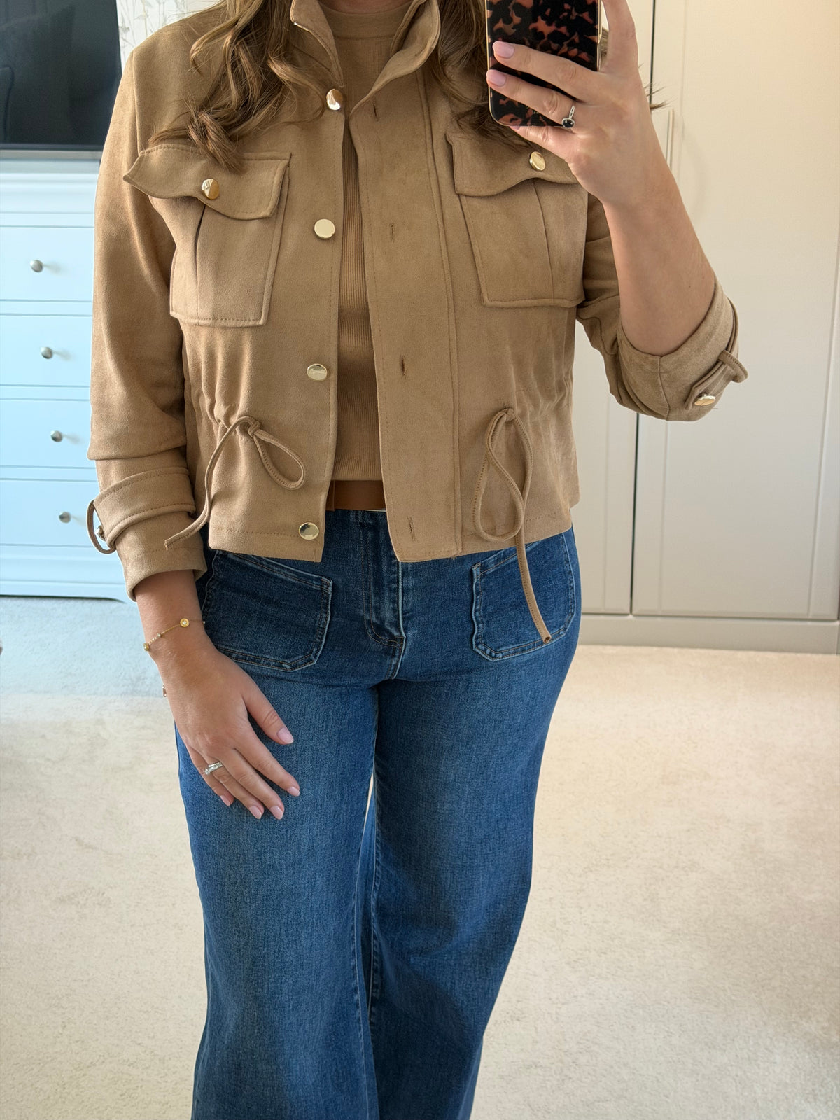 Faux Suede Lightweight Jacket