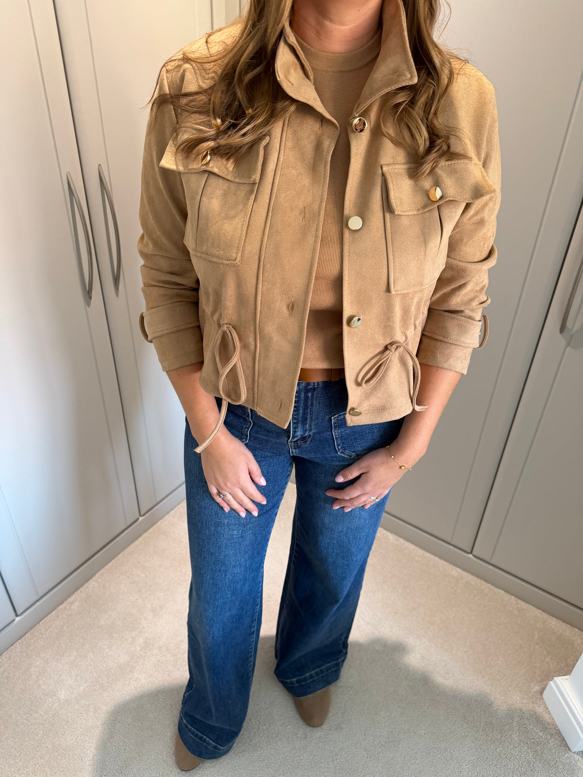 Faux Suede Lightweight Jacket
