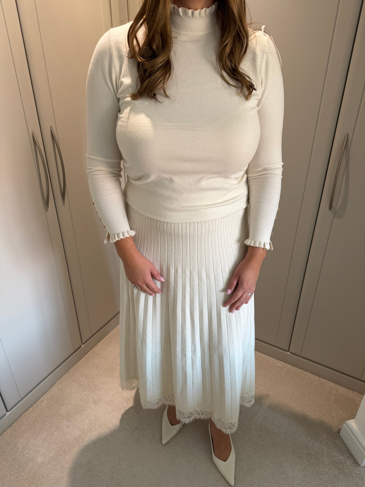 Gold Button Frill Jumper