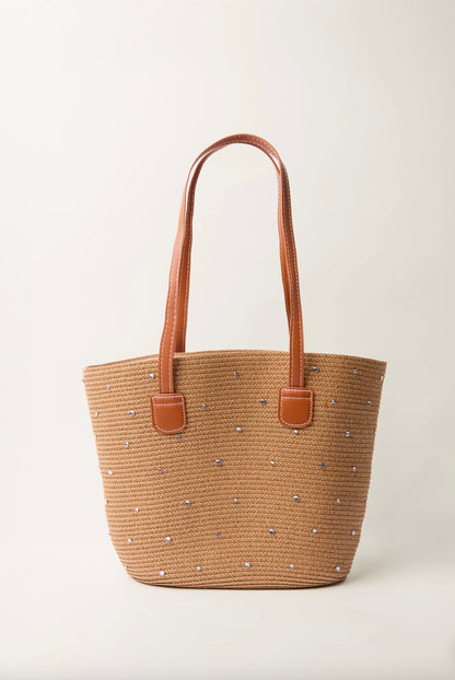 Embellished Raffia Tote Bag & Hat